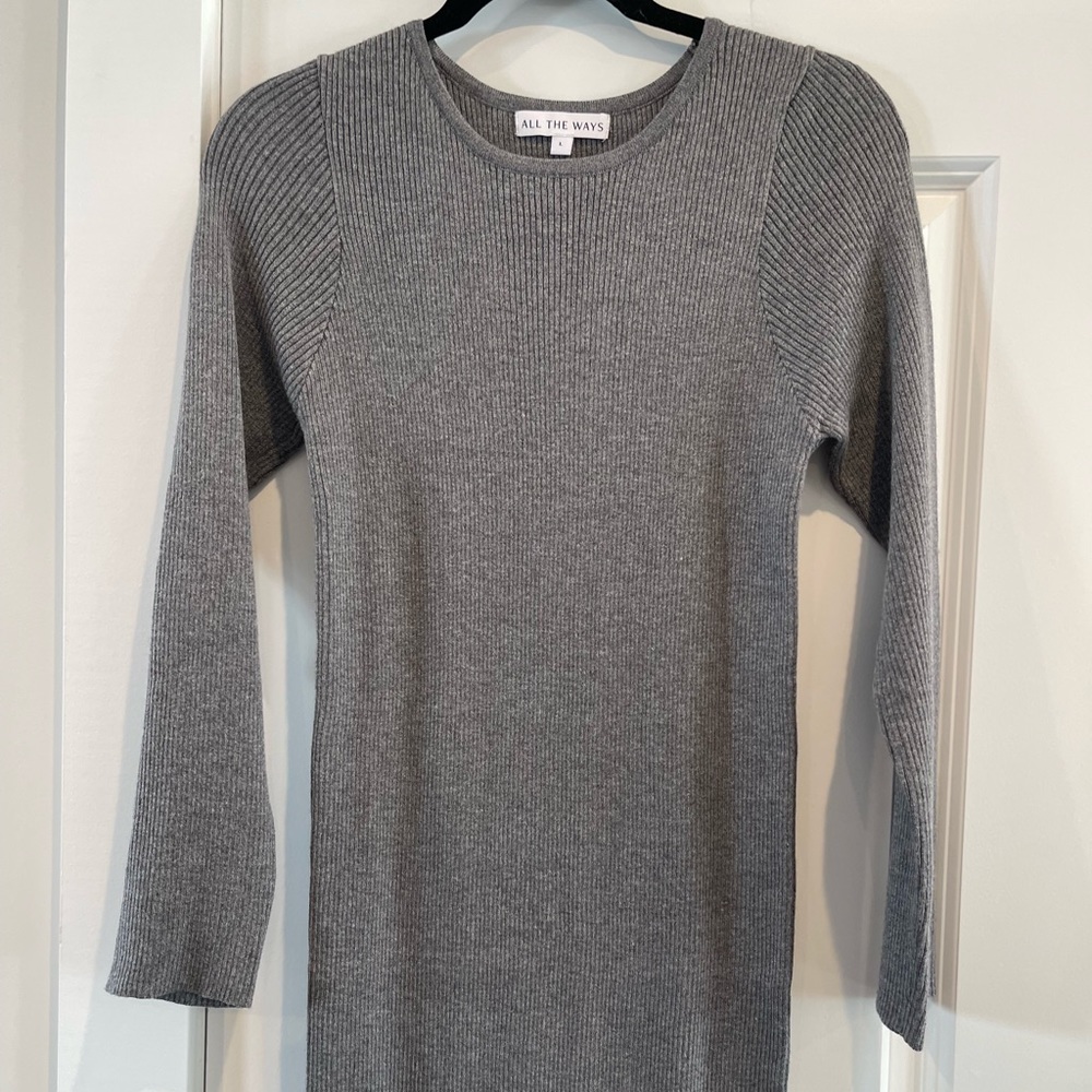 Revolve- All the Ways- McKena Midi Dress in Gray Size Large - Picture 6 of 9